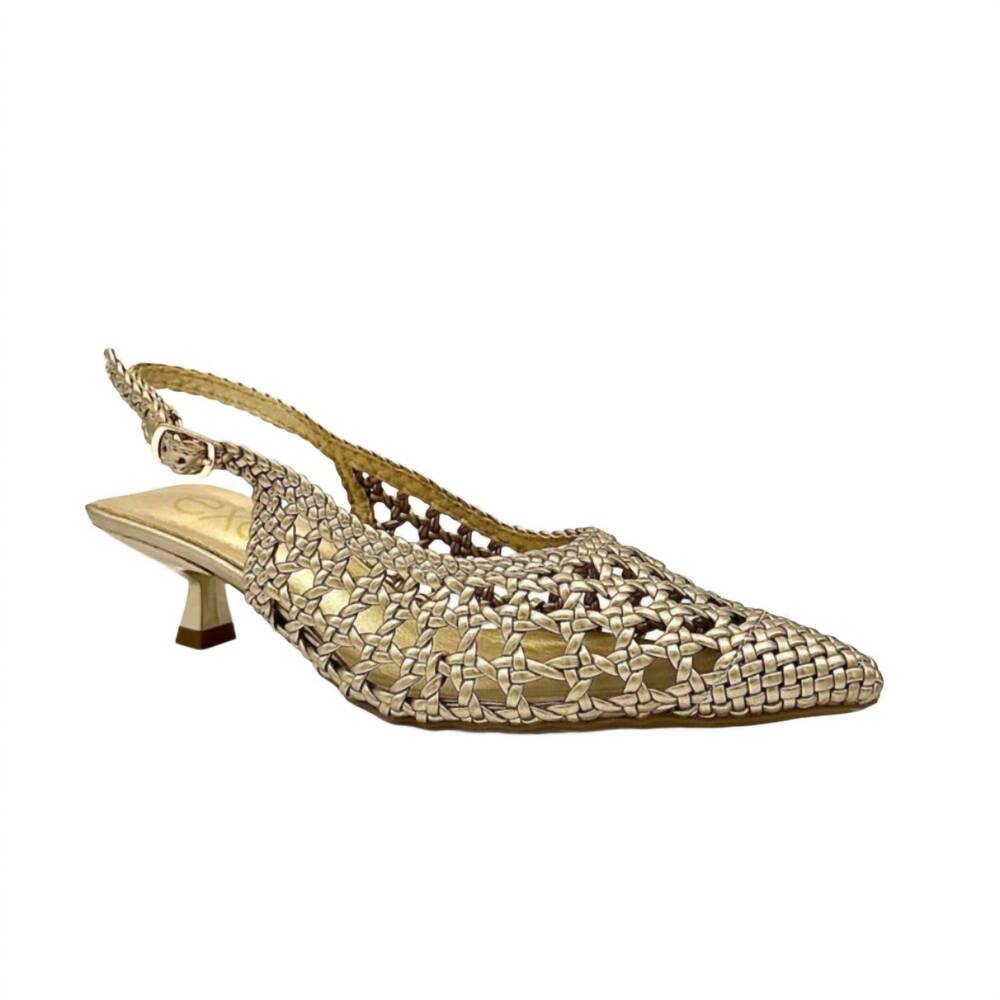 NEW EXE women's slingback low heel in gold - Picture 5 of 5
